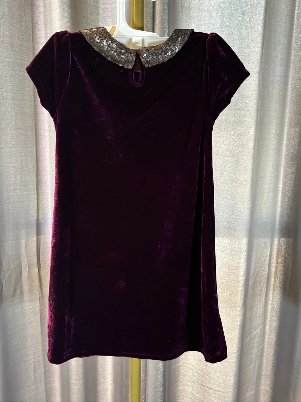 New Epic Threads Girls Dress Size 4 4t Purple Velvet A Line Sequin Collar